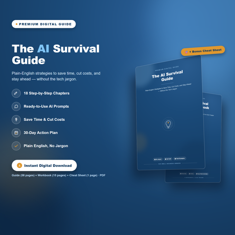 The AI Survival Guide for Small Business Owners — Guide + Workbook + Cheat Sheet Bundle